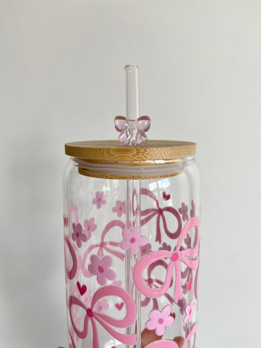 Glass Straw - Pink Bow