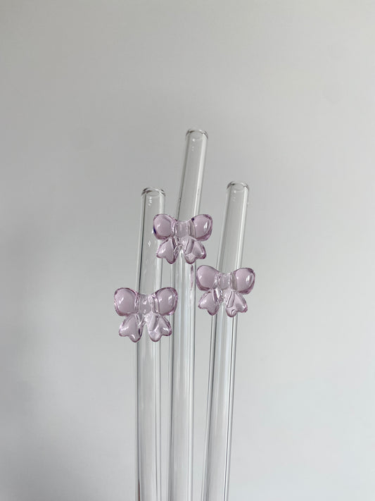 Glass Straw - Pink Bow