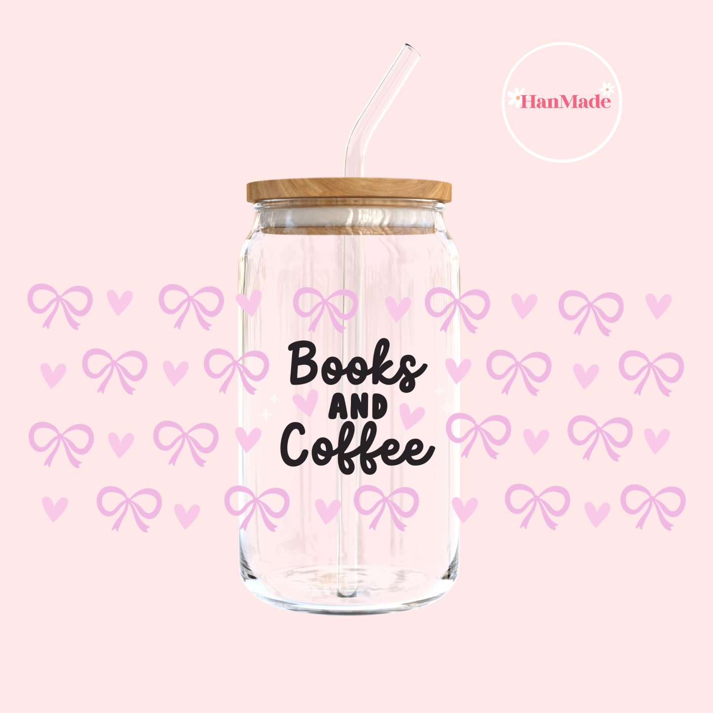Books and Coffee Tumbler (pink)