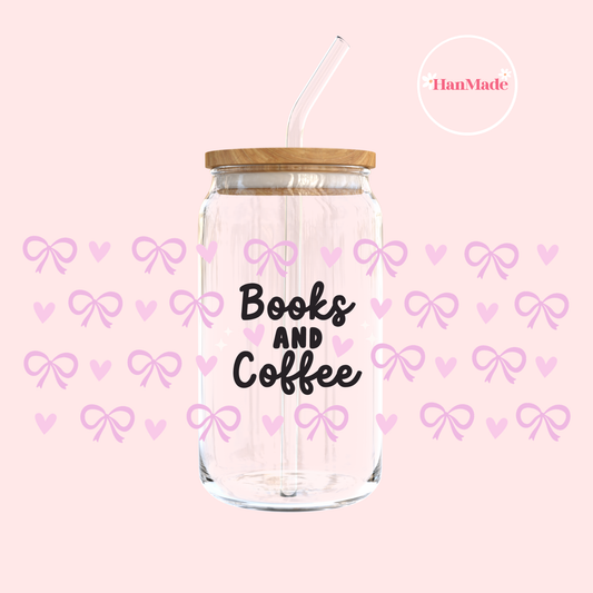 Books and Coffee Tumbler (pink)